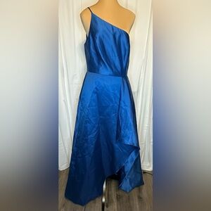 ALFRED SUNG One Shoulder Sapphire Blue Gown